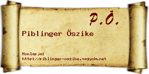 Piblinger Őszike névjegykártya