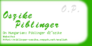 oszike piblinger business card